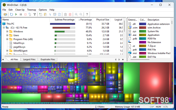 تنزيل WinDirStat ويندوز 10 64 بت وينديرستات
