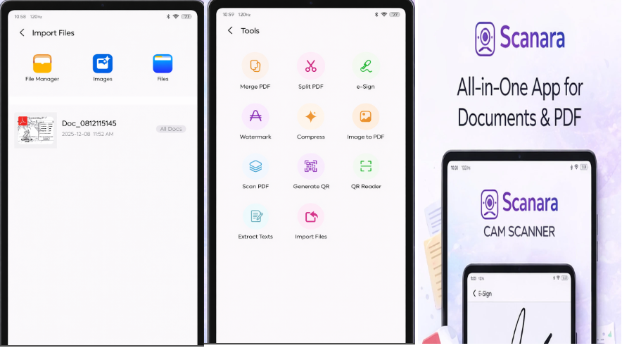 Scanara - تطبيق ماسح ضوئي ذكي لملفات PDF بصيغة APK