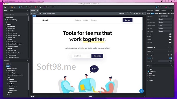 تحميل برنامج Bootstrap Studio Professional مجاناً (الإصدار الأحدث 2025)