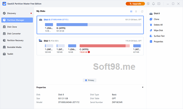 برنامج EaseUS Partition Master All Edition